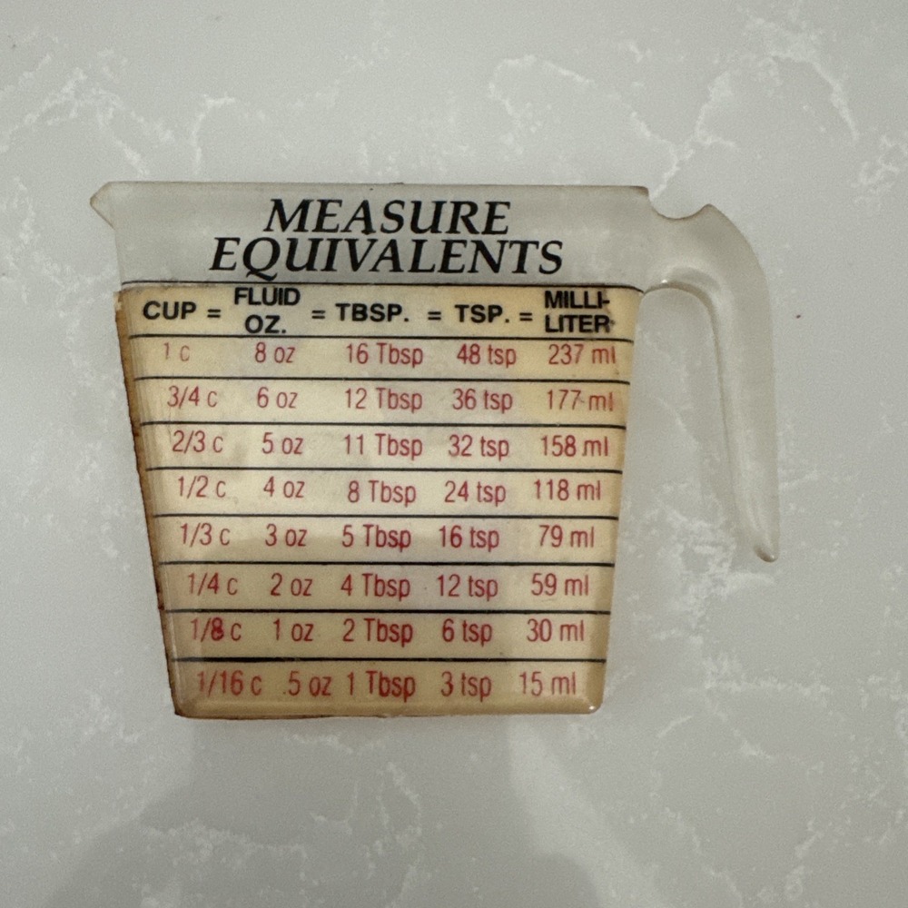 VTG Conimar Corporation Conversion Chart Refrigerator Magnet Measuring Cup